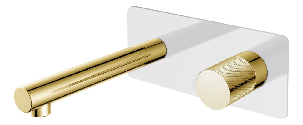 Смеситель для раковины встраиваемый Boheme Stick 125-WG.2 белый, золото сифон для раковины boheme