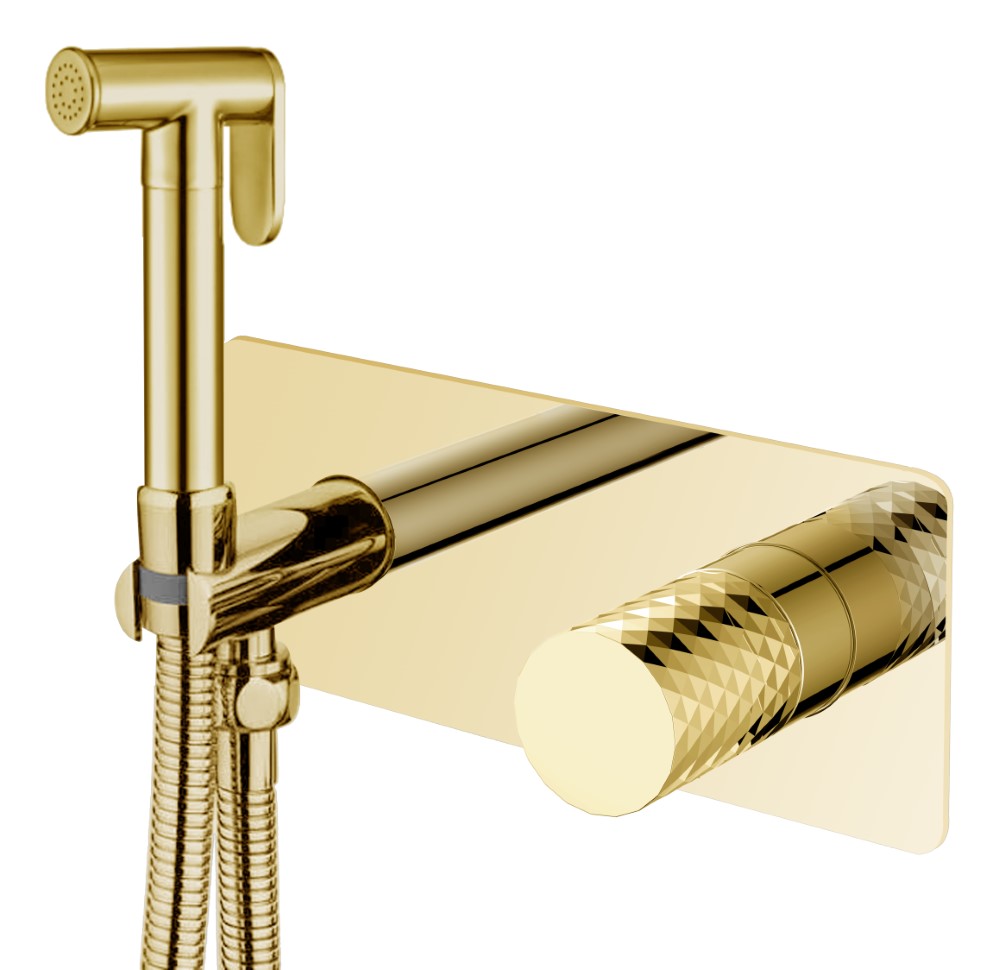 Гигиенический душ со смесителем Boheme Stick 127-GG золото