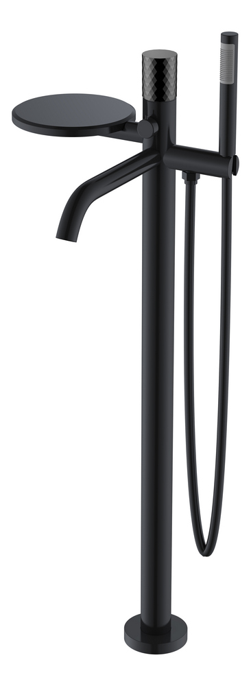 Напольный смеситель для ванны с душем Boheme Stick 129-BB черный с черной ручкой black diamond black