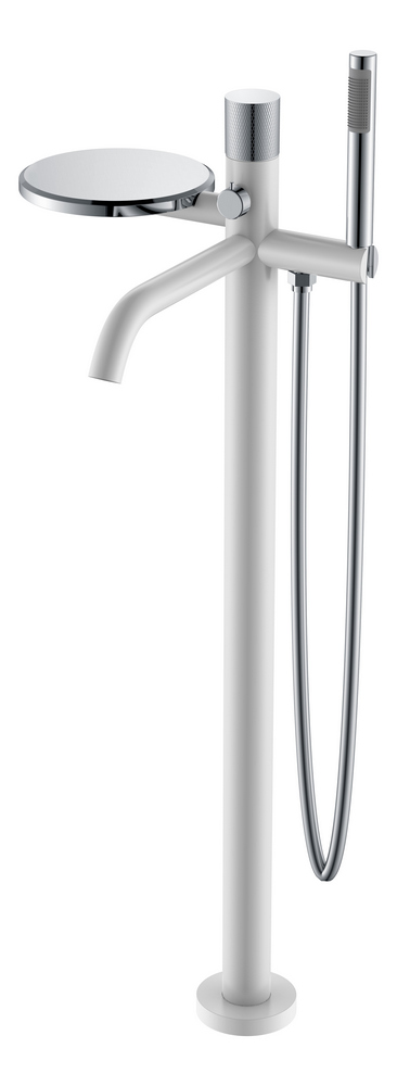Напольный смеситель для ванны с душем Boheme Stick 129-WCR.2 белый с хромированной ручкой white touch chrome кран водоразборный zein с плоской ручкой pp с шаровым механизмом белый