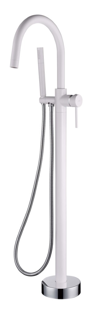 Напольный смеситель для ванны с душем Boheme Uno 469-WCR белый, хром