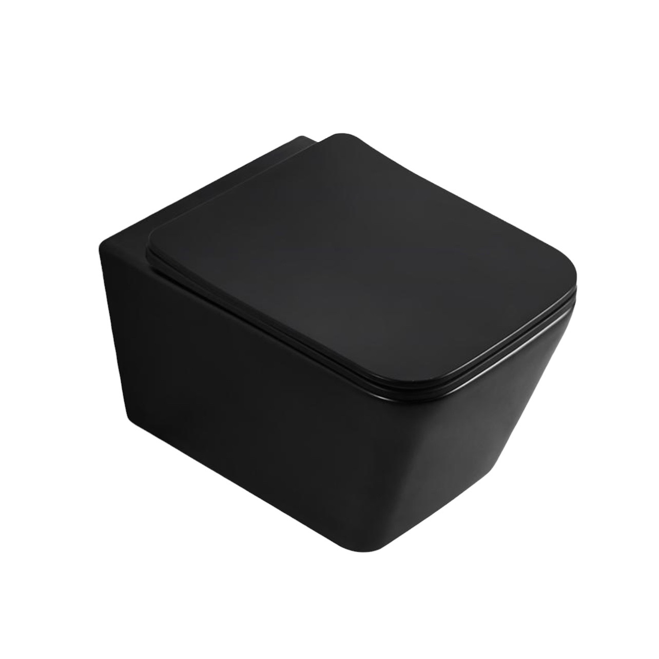 Унитаз подвесной BOND Cube F04-108 безободковый с сиденьем микролифт, черный унитаз bond