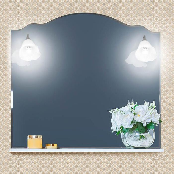 Зеркало с подсветкой Бриклаер Анна 100 белый глянец 4627125411342 зеркало для ванной 1marka прованс 85 белый глянец
