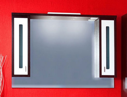Зеркало со шкафчиком Бриклаер Бали 120 венге/белый глянец 4627125411809 зеркало для ванной 1marka прованс 85 белый глянец