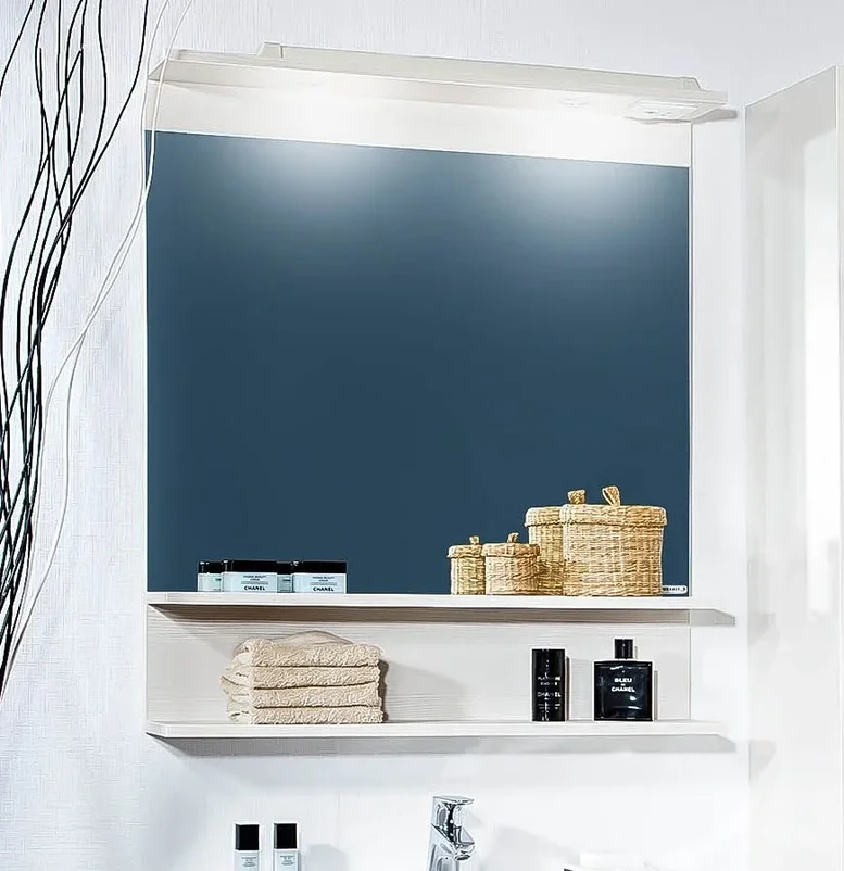 зеркало для ванной бриклаер токио 60 правое белый светлая лиственница Зеркало с подсветкой Бриклаер Чили C 70 светлая лиственница