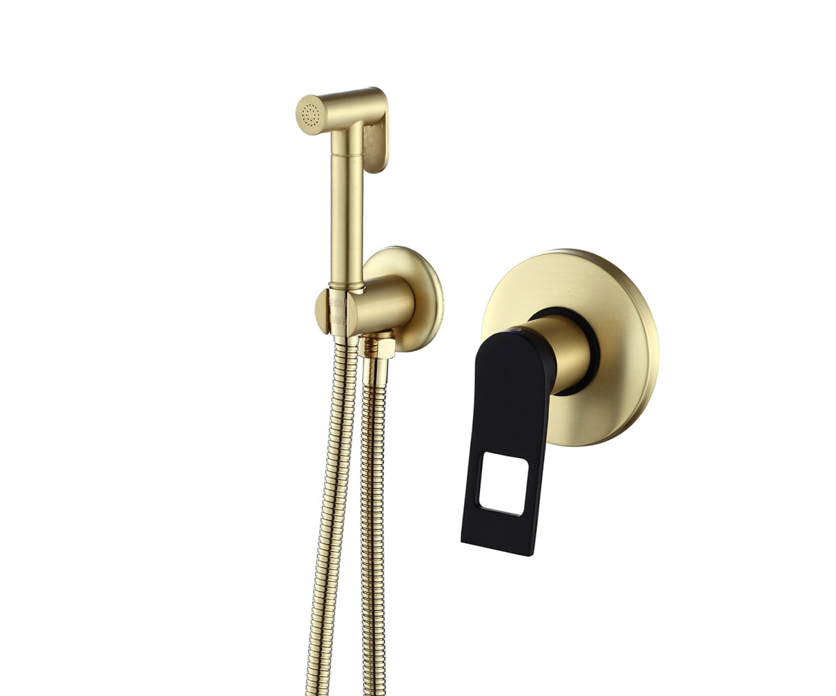 Смеситель для унитаза с гигиеническим душем Bronze de Luxe Element EL28GB матовое золото, черный комплект унитаза с гигиеническим душем sanitana
