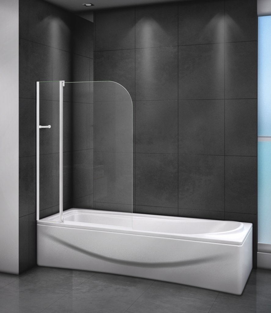 Шторка для ванн Cezares Relax 100x140 прозрачное, серый профиль шторка на ванну cezares