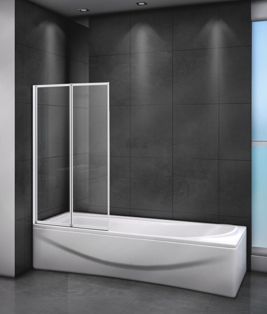 Шторка для ванн Cezares Relax 80x140 прозрачное, серый профиль шторка на ванну cezares