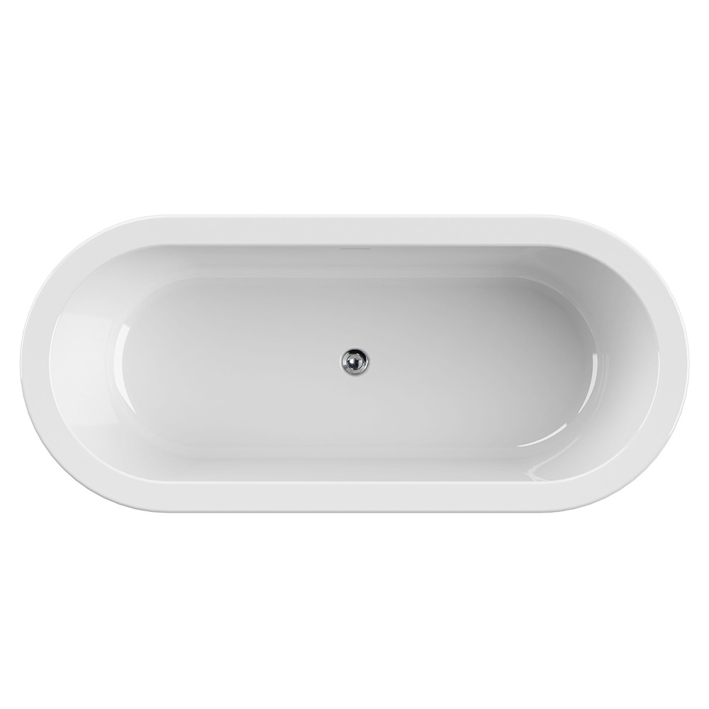 Ванна акриловая Cezares Slim 180х80 см SLIM CENTRAL-180-80-60-W37-SET со сливом-переливом, белая