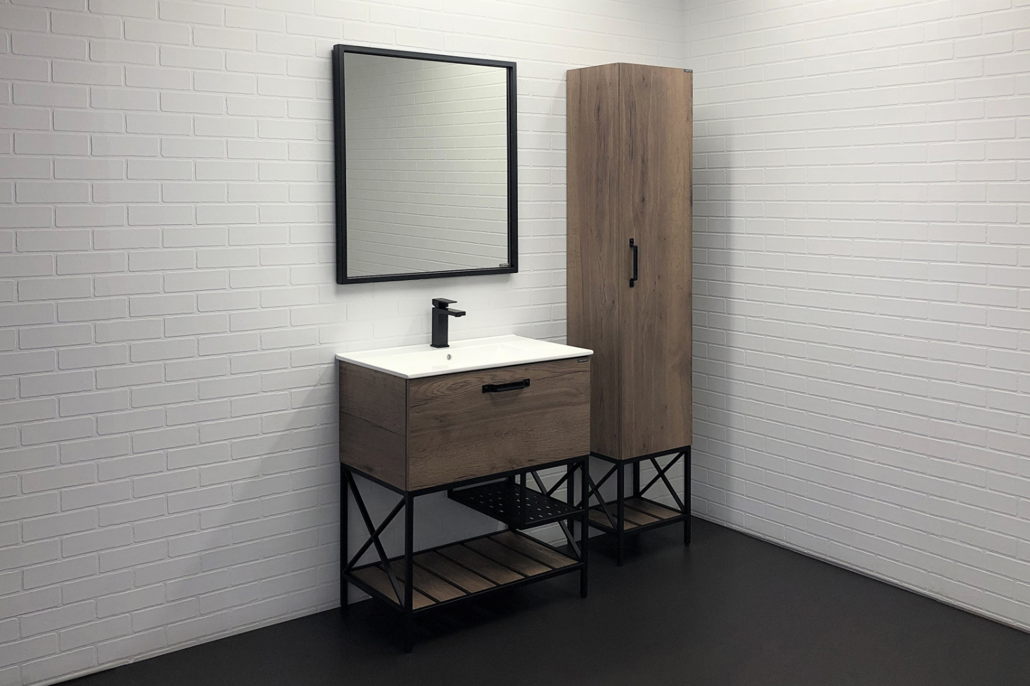 Мебель для ванных комнат Comforty Бредфорд 00-00008074 75 см, напольная, темно-коричневая