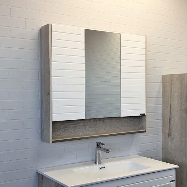 Зеркальный шкаф Comforty Клеон 00-00004756 88 см, белый