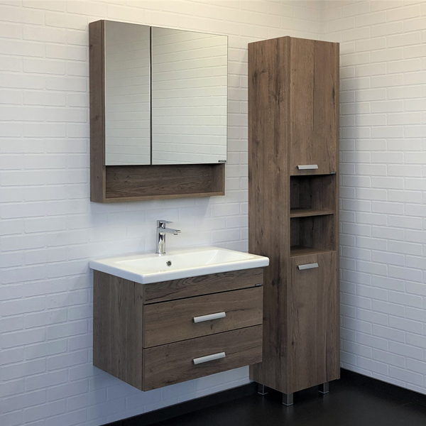 Мебель для ванных комнат Comforty Никосия 00-00008855 70 см, подвесная, темно-коричневая