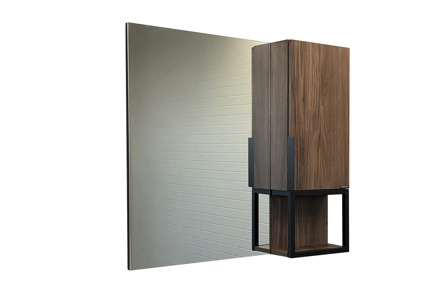 Зеркальный шкаф Comforty Равенна Лофт 00-00006656 88 см, коричневый терра лофт сб 2962 шкаф 2 х дверный