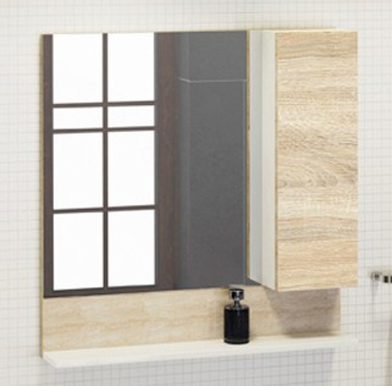 Зеркало со шкафчиком Comforty Рига 60 дуб сонома 00004142211 зеркало для ванной comforty пион 60