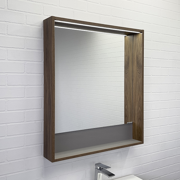 Зеркальный шкаф Comforty Томари 70 см 00-00005791 дуб темно-коричневый
