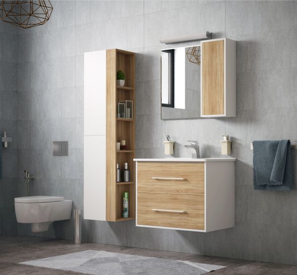Мебель для ванной комнаты Corozo 65 см Гольф подвесная, белая