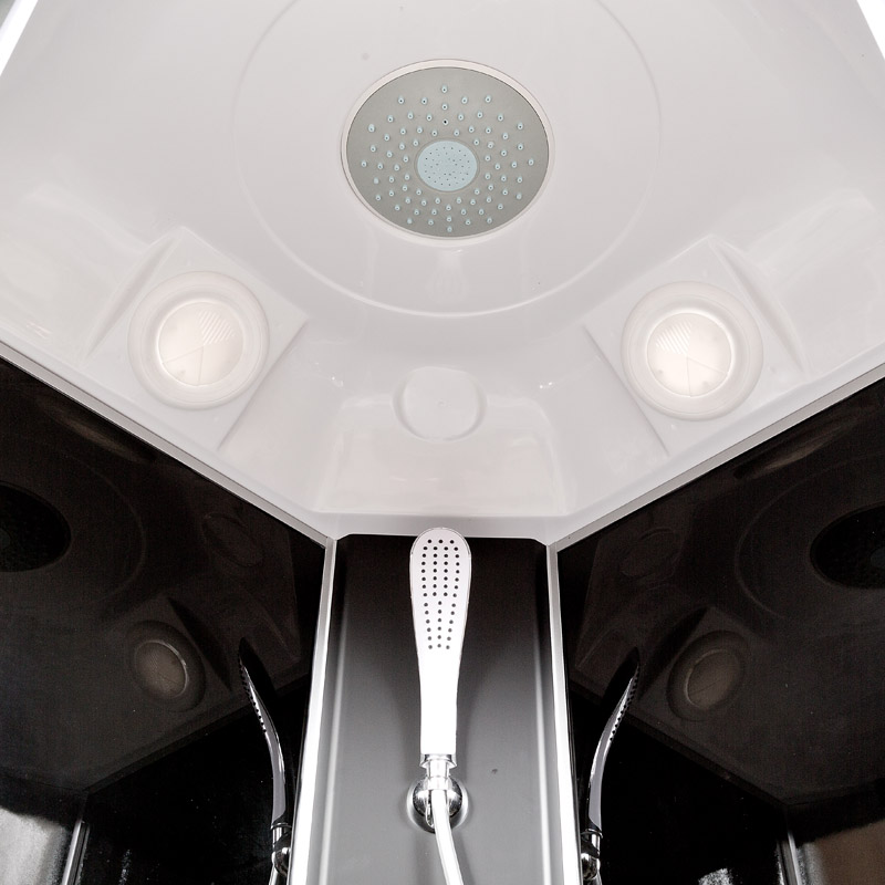 Душевая кабина Deto L L810BLACK 100x100 стекло узорчатое, профиль хром, цвет белый - фото 8