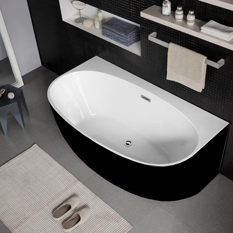 Акриловая ванна Frank 170x80 F6163 White+Black белая с черным