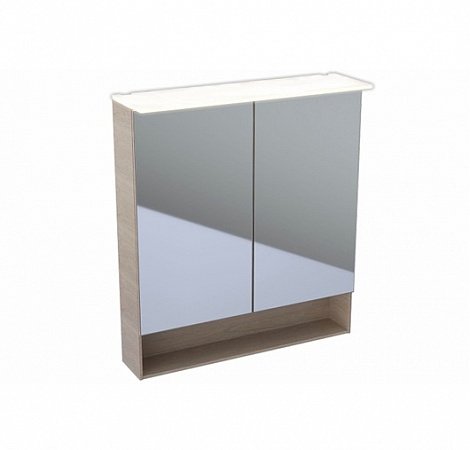 Зеркальный шкаф Geberit Acanto 500.645.00.2 75х83 с подсветкой зеркальный зеркало шкаф geberit
