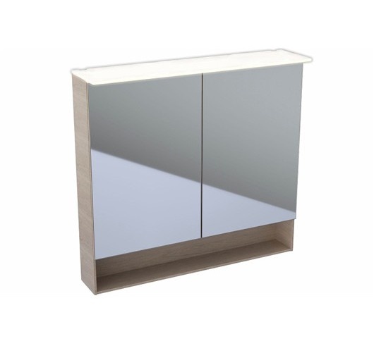 Зеркальный шкаф Geberit Acanto 500.646.00.2 с подсветкой, бежевый зеркальный зеркало шкаф geberit