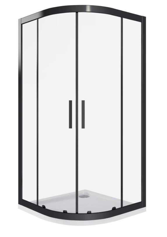 Душевой уголок Good Door  Cofe 100х100 R-100-C-B без поддона, стекло прозрачное, профиль черный