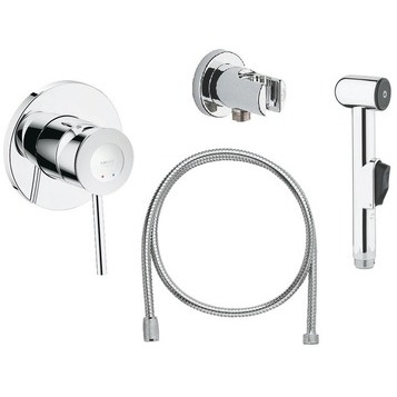 Гигиенический душ со смесителем Grohe Комплект 4в1 Bau Classic 124434