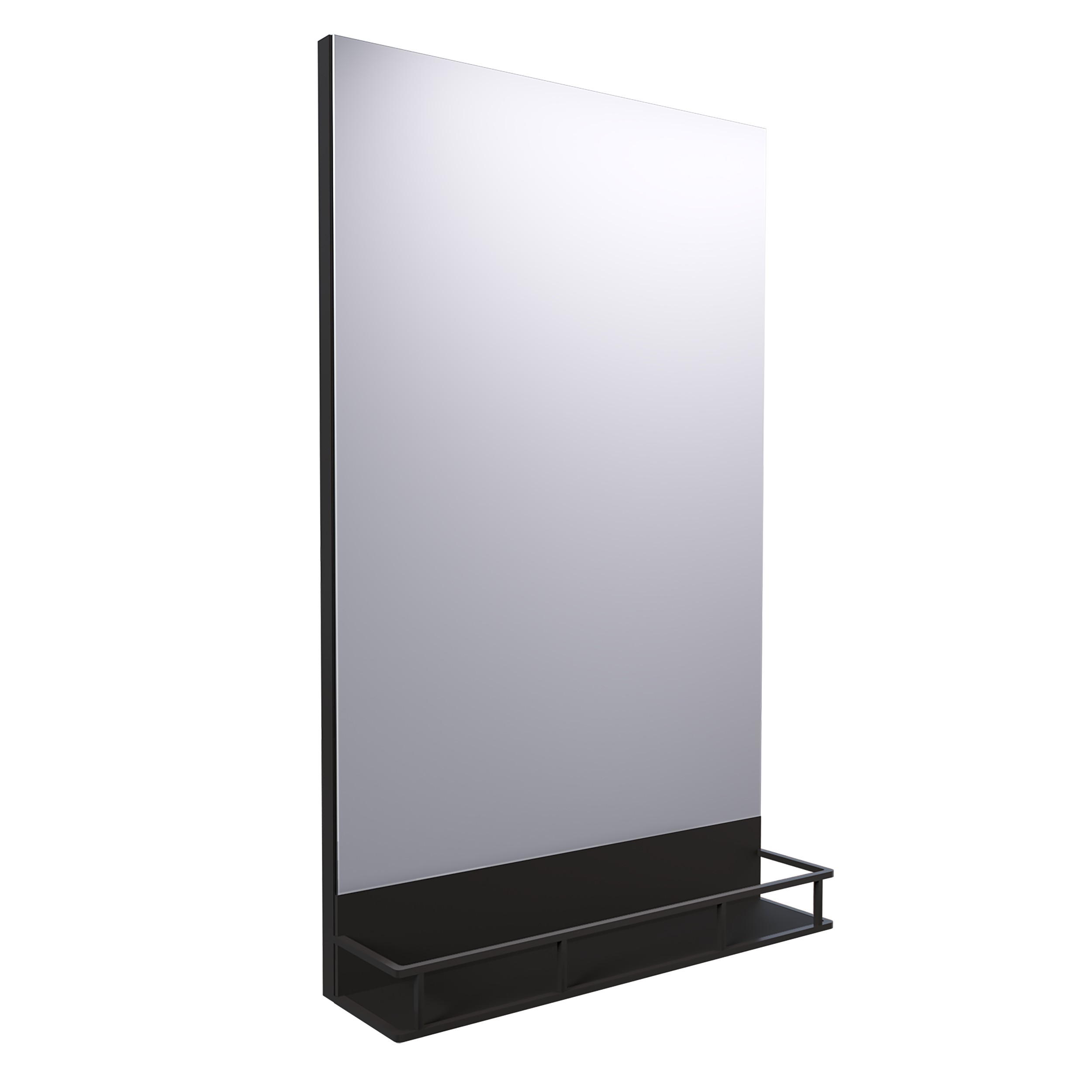 Зеркало с полочкой Grossman Метрис 50 см 205001 черное зеркало с фацетом и полочкой 60х50 см evoform