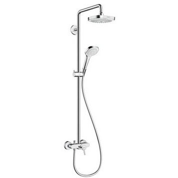 Душевая стойка Hansgrohe Croma Select E 2jet 27258400 без излива, белая, хром