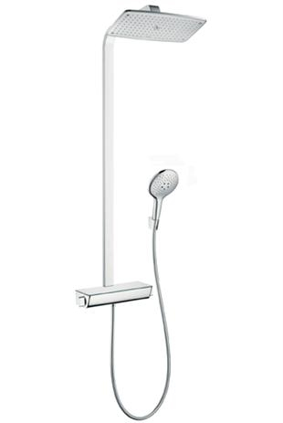 Душевая стойка Hansgrohe Raindance Select Showerpipe 27112400 с термостатом, без излива, белая, хром