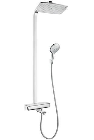Душевая стойка Hansgrohe Raindance Select Showerpipe 360 27113400 с термостатом и изливом, белая, хром