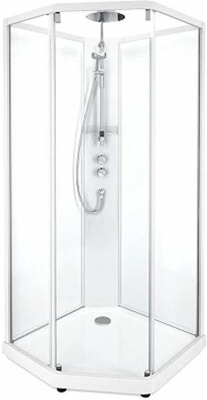 Душевая кабина IDO Showerama 10-5 Comfort 90x90 профиль серебристый, стекло прозрачное 131.401.202.302 душевая дверь radaway premium plus dwj 140 хром прозрачное
