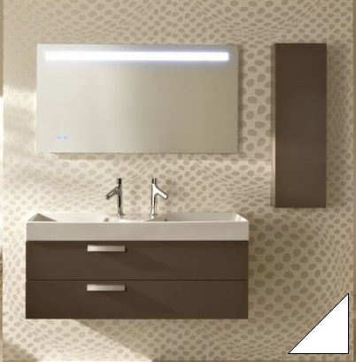 Мебель для ванной комнаты Jacob Delafon EB1305-G1C Rythmik 120 см., 2 ящика, для раковины EXM112-Z (белый), подвесная
