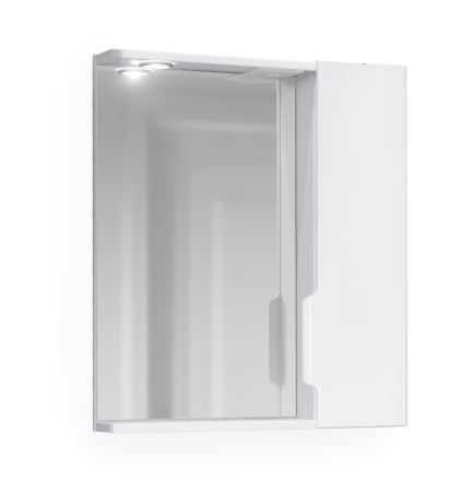 зеркало со шкафчиком санта омега 76х76 107005 с подсветкой Зеркало со шкафчиком Jorno Moduo Slim Mod.03.50/W 50х70