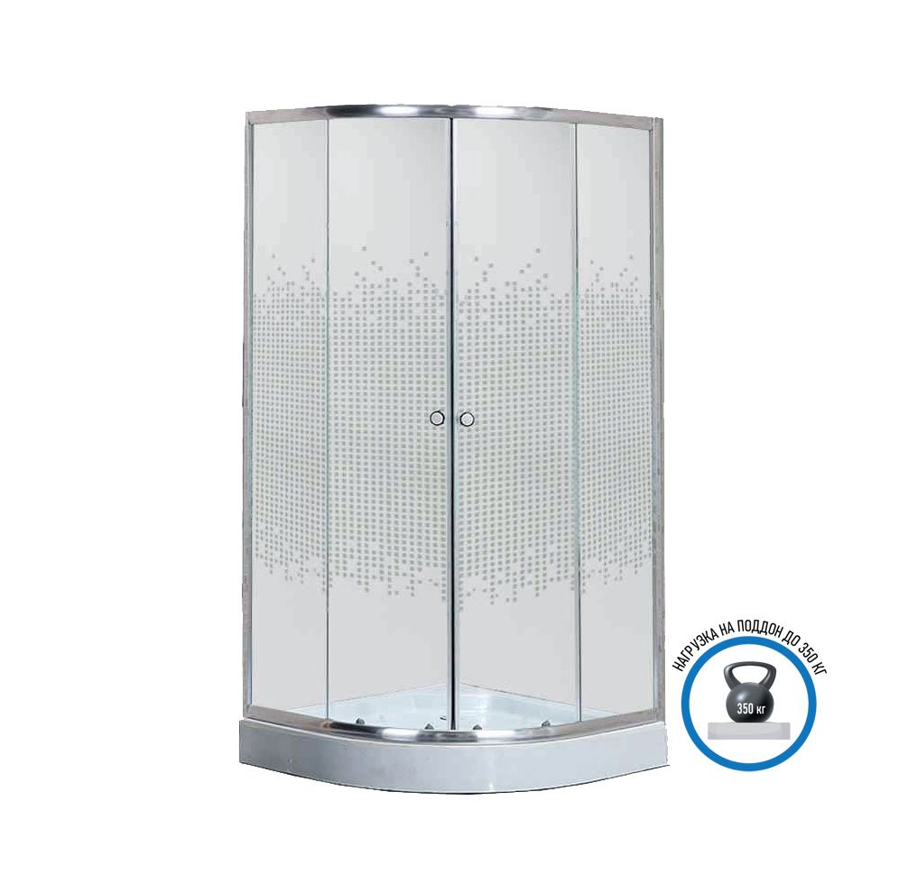 Душевой уголок Niagara Eco NG-001-14 90х90 с поддоном, стекло с декором мозаика, профиль хром сушилка для посуды с поддоном 38×24×37 см белый