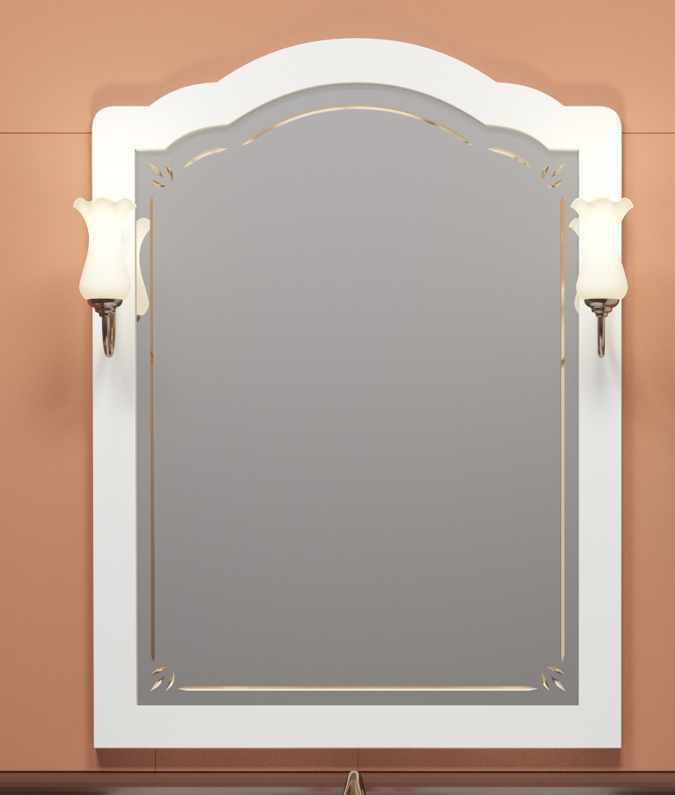 Зеркало с подсветкой Opadiris Лоренцо 80 белое бежевая патина