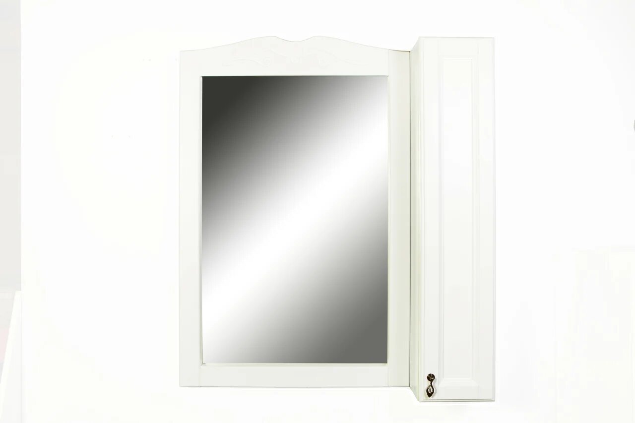 Зеркало со шкафчиком Orange Классик F7-85ZS3 с подсветкой, правое, белое правое зеркало vigo