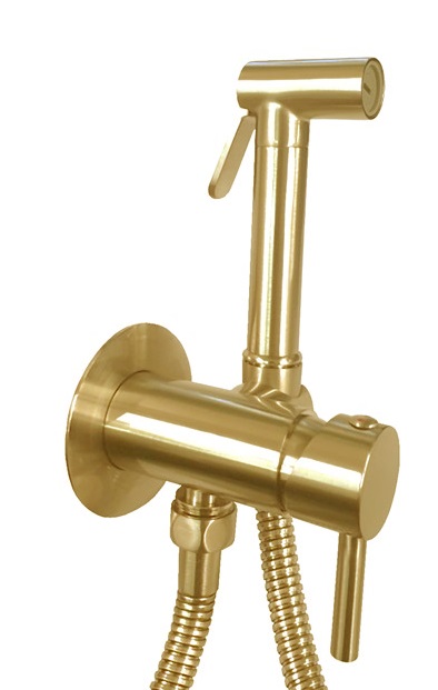 Гигиенический душ со смесителем Paffoni Tweet round ZDUP110HGSP  золото