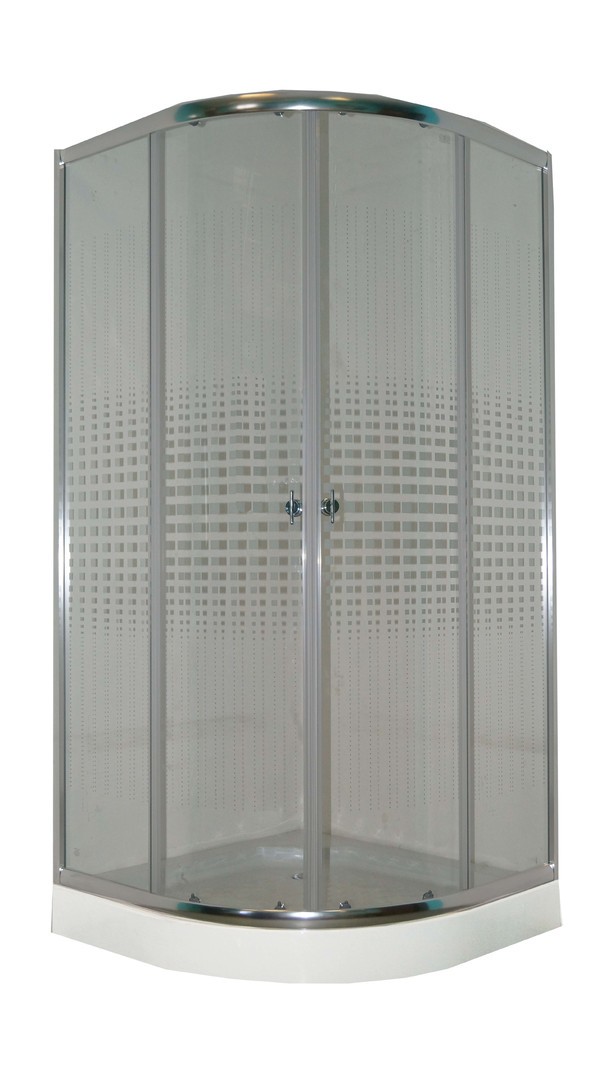 Душевой уголок Parly 90х90 Z9111 с поддоном, стекло прозрачное с декором, профиль хром