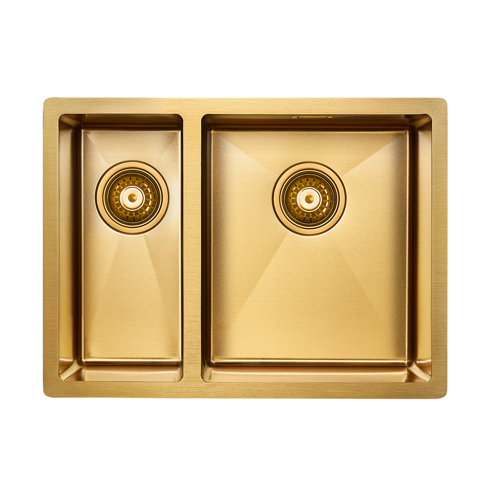 Кухонная мойка Paulmark Annex 59 см PM545944-BGR брашированное золото, правая