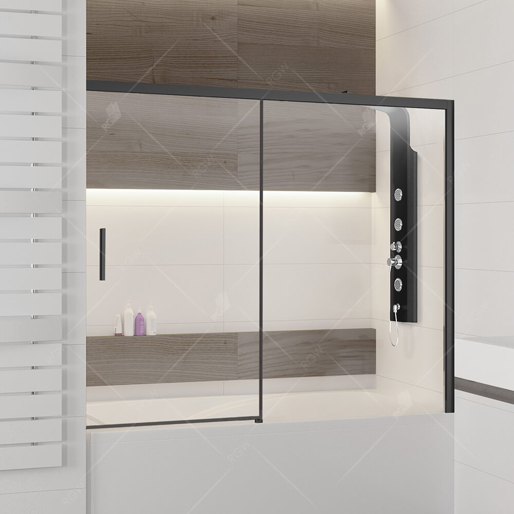 Шторка для ванны RGW Screens SC-45 170 см прозрачное стекло, профиль черный 34114517-14 - фото 1
