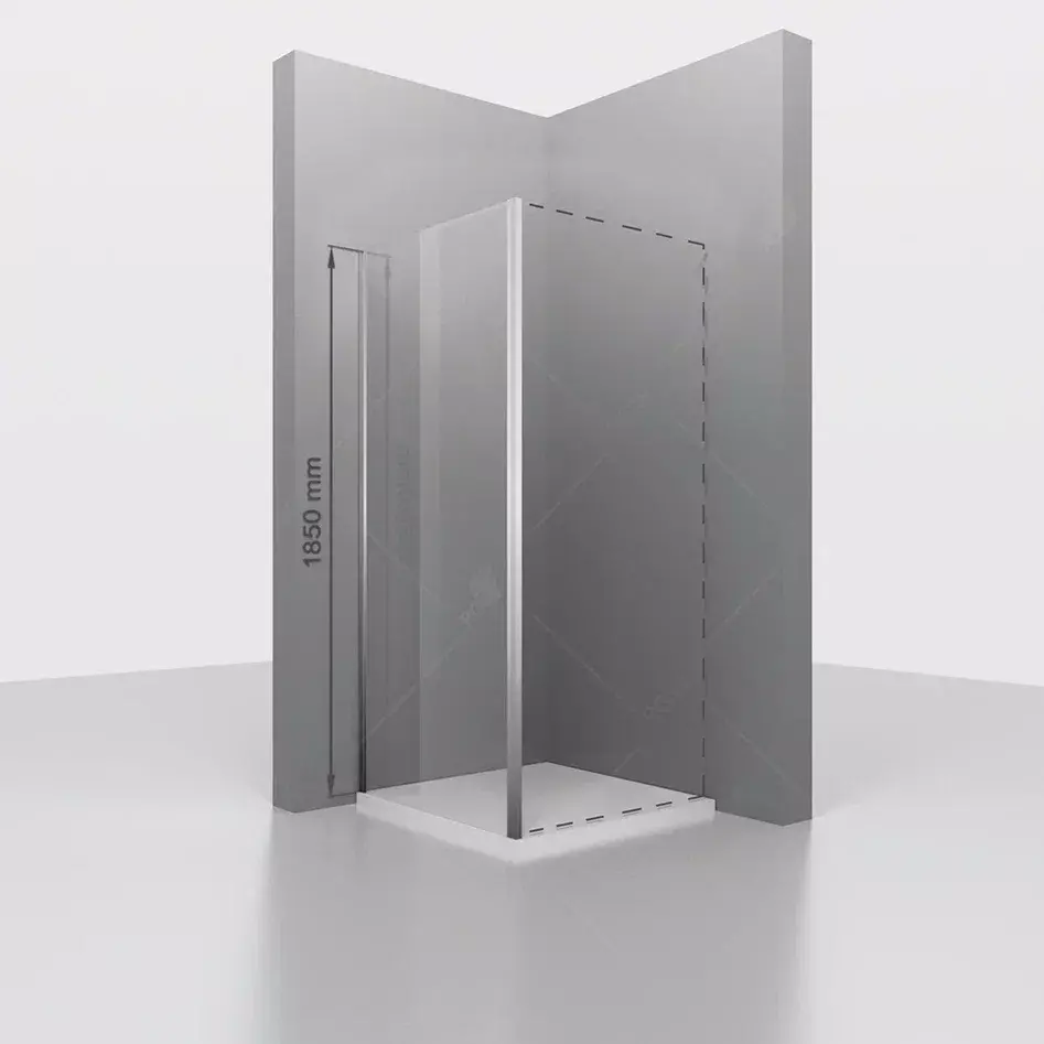 Боковая стенка RGW Z-050-1 100х185 см для душевой двери, профиль хром, стекло прозрачное 6 мм
