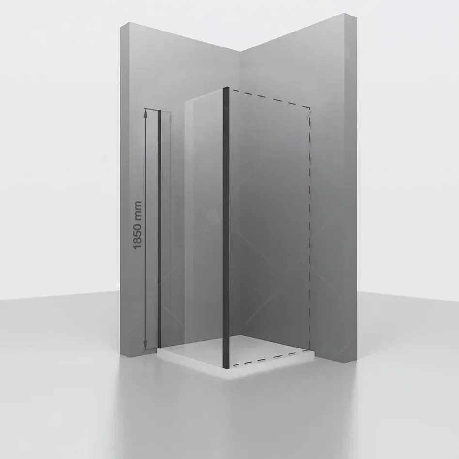 Боковая стенка RGW Z-050-1B 100х185 см для душевой двери, профиль черный, стекло прозрачное 6 мм боковая стенка практик