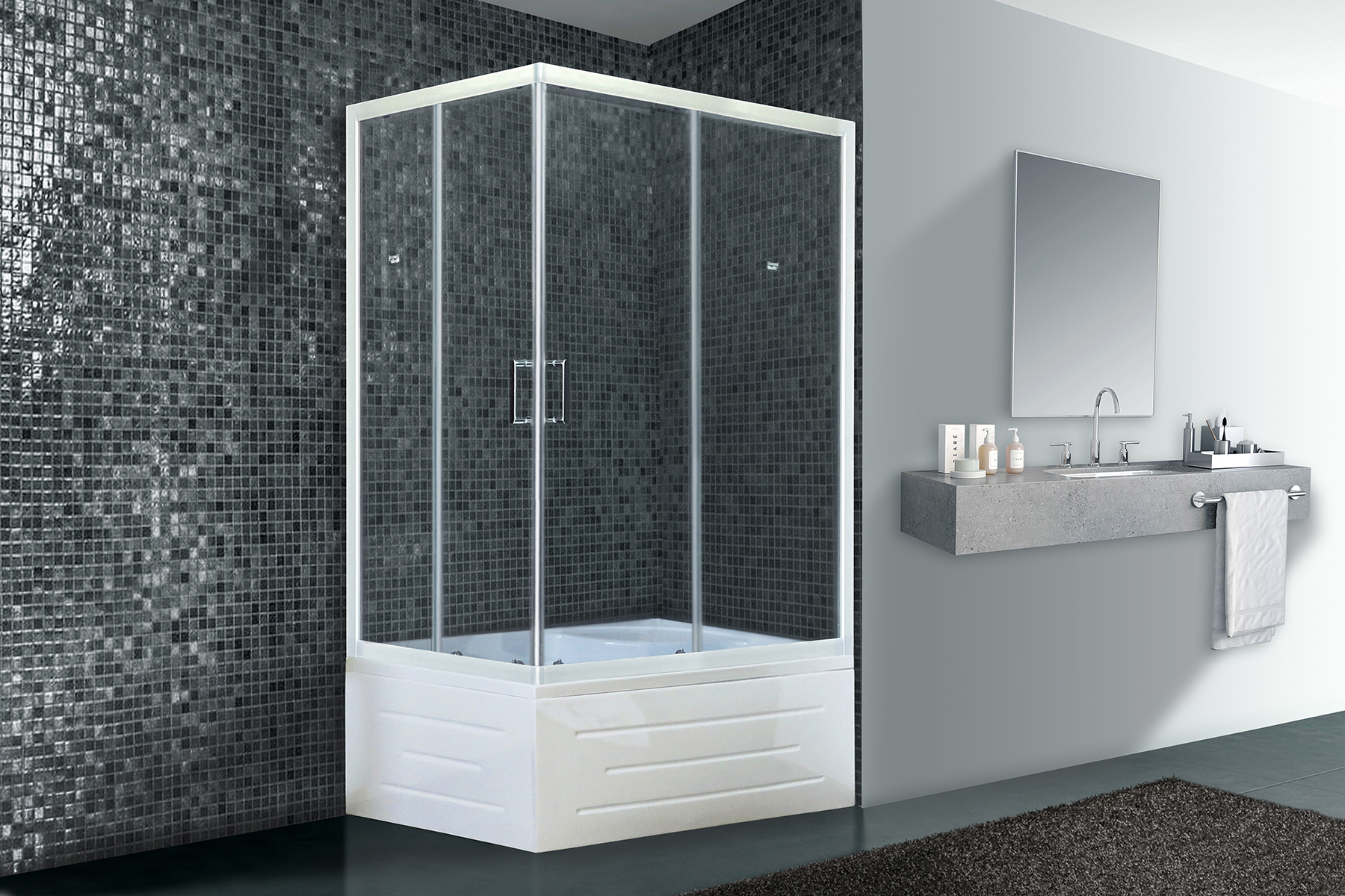 Душевой уголок Royal Bath RB 8100BP-Т R 100x80 прозрачный