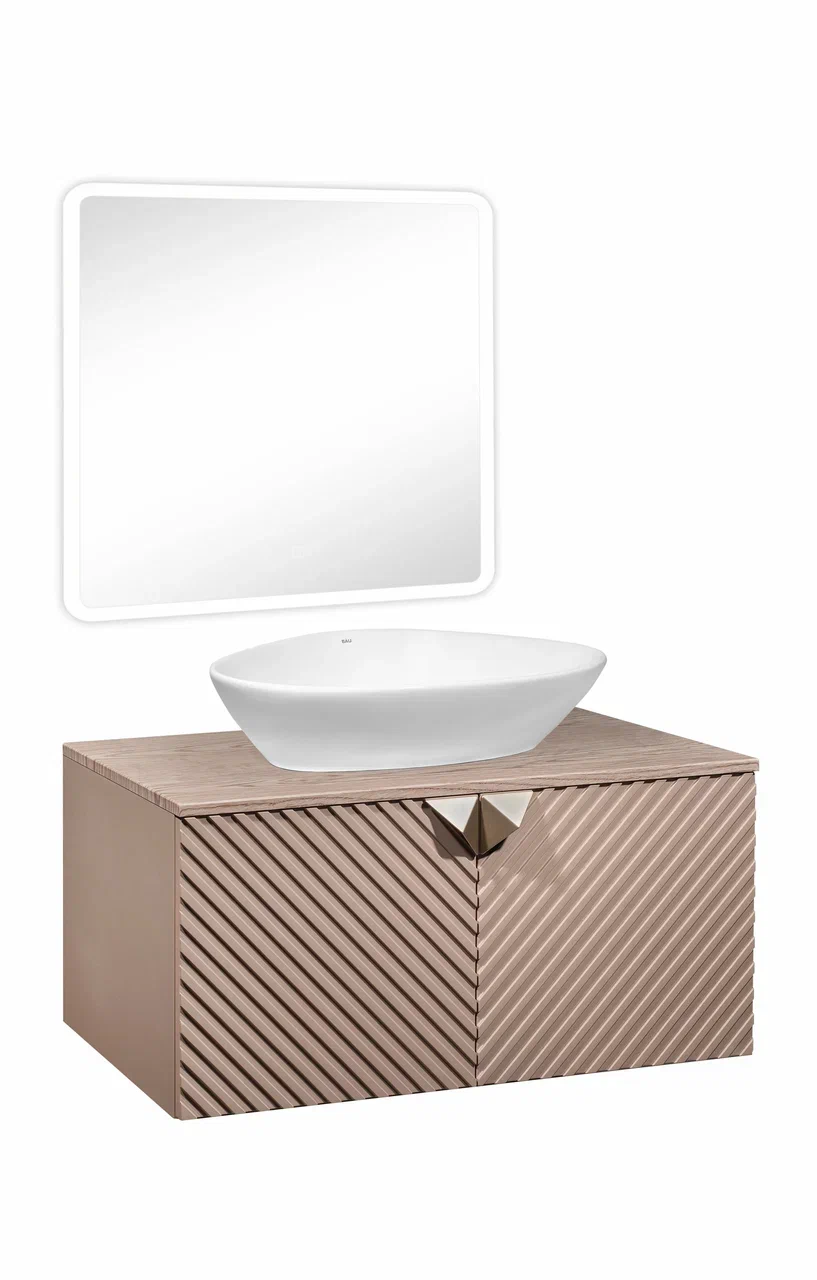Мебель для ванной комнаты Runo Андора 85 см кашемир серый, дуб какао