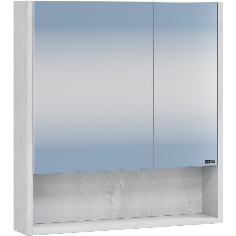 Зеркальный шкаф СанТа Мира 60 см 700403 подвесной, белый зеркальный шкаф континент