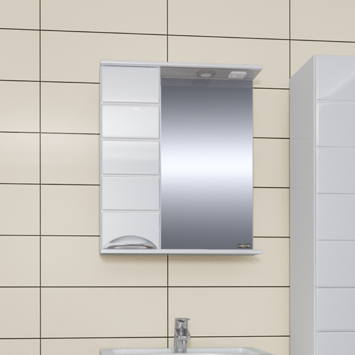 Зеркальный шкаф СанТа Родос 60 L 106015 зеркальный шкаф cersanit