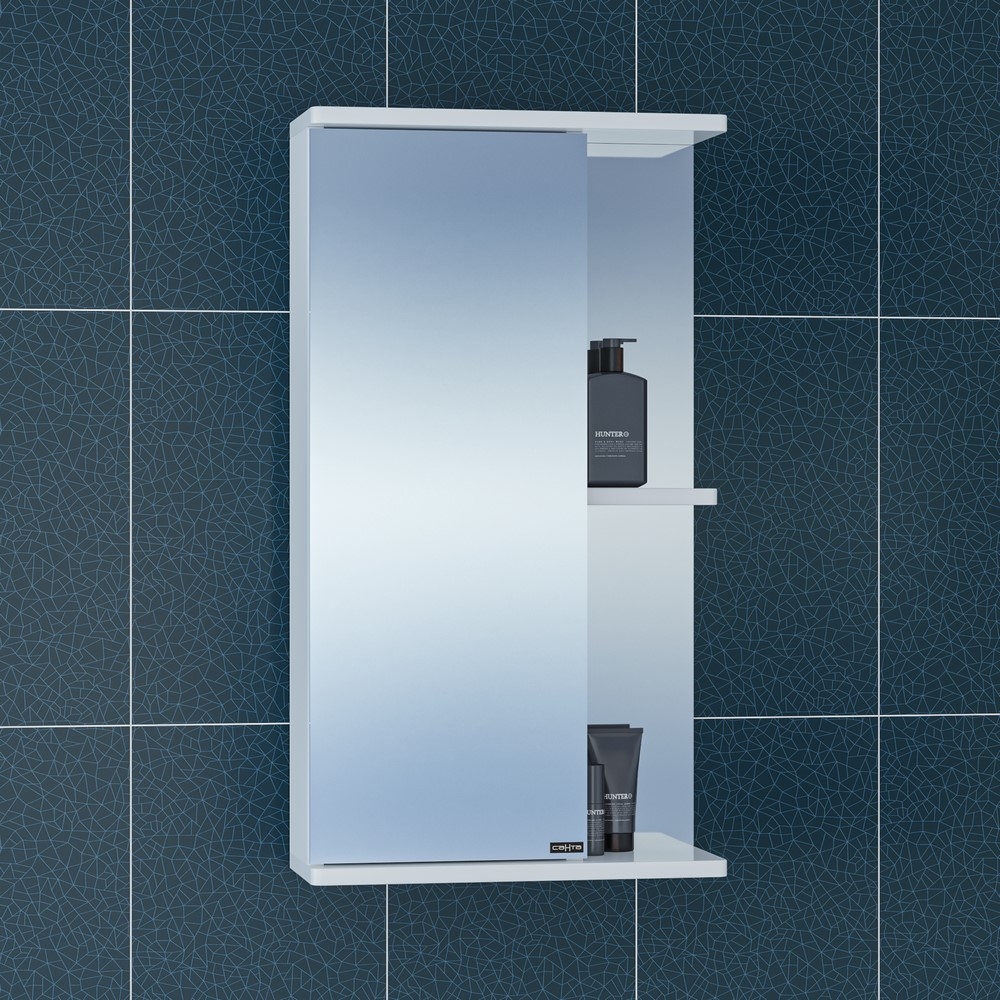 Зеркальный шкаф СанТа Ника 40х70 101080 левый зеркальный шкаф sintesi
