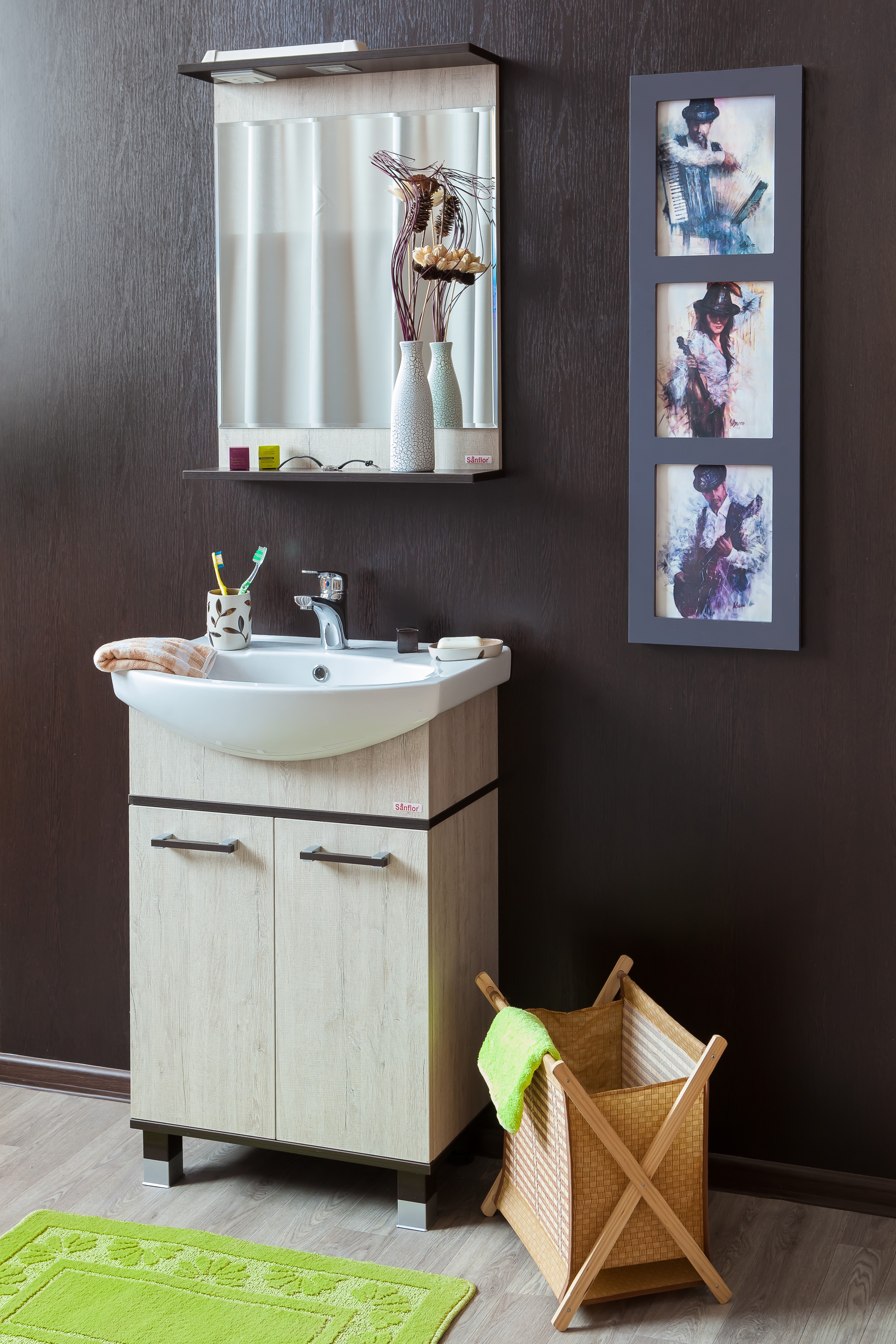 Мебель для ванной комнаты Sanflor Толедо 60 см напольная, орегон