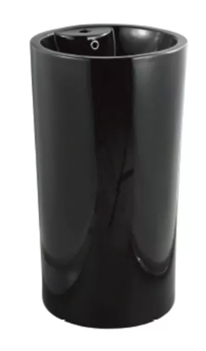 Напольная раковина SantiLine 46 см SL-4003МВ черная матовая этажерка напольная 3 х секционная на колёсиках 50×26 5×63 см хром