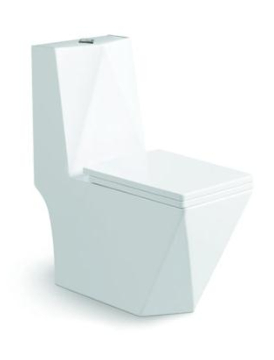 Напольный унитаз-моноблок SantiLine SL-5013 безободковый, с сиденьем микролифт, белый
